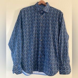 Visconti Black Navy Patterned Men's Shirt